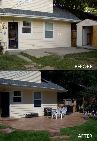 Concrete Patio Before and After